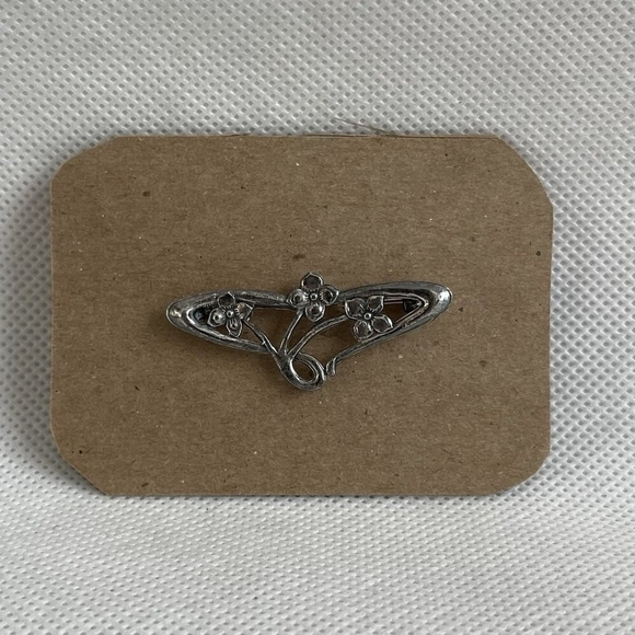 Vintage Sterling Silver Forget Me Not Flower Brooch Pin Small Jewelry - Picture 2 of 3